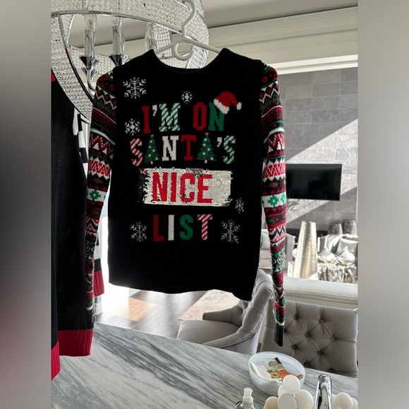 Happy HOLIDAYS , mother and child both sz large bling not ugly beautiful sweater - Picture 7 of 13